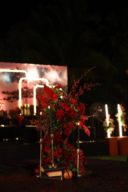 Floral detail and Bar — After Party decor — ITC Grand Goa